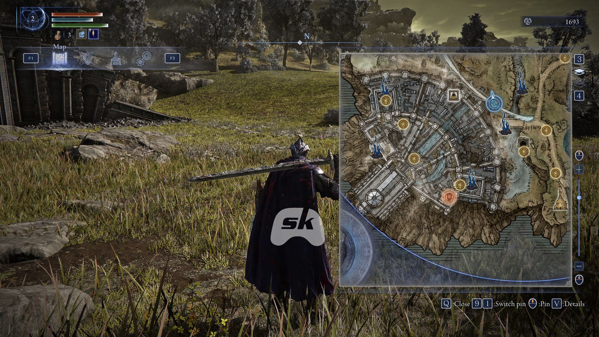 The red marker in Noklateo (Image via Sportskeeda Gaming || FromSoftware/Bandai Namco Entertainment)